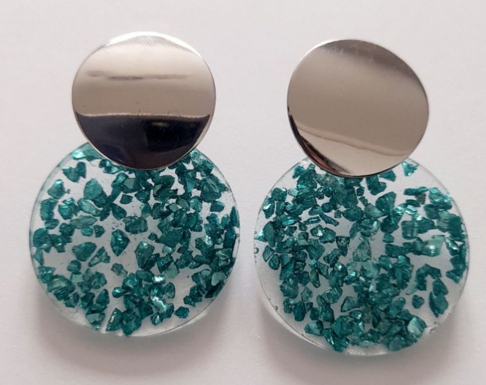 AROS CATHALIFAUDJOYAS RESINA Y PIEDRAS METALICAS ACERO - 1