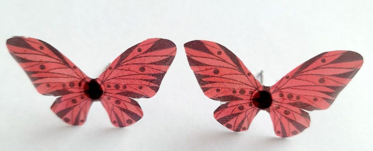 AROS CATHALIFAUDJOYAS MARIPOSAS DE RESINA ACERO - 1