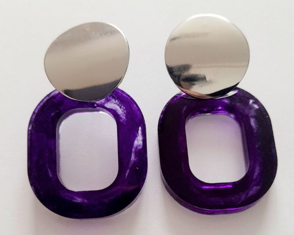 AROS CATHALIFAUDJOYAS RESINA Y PIEDRAS METALICAS ACERO - 1