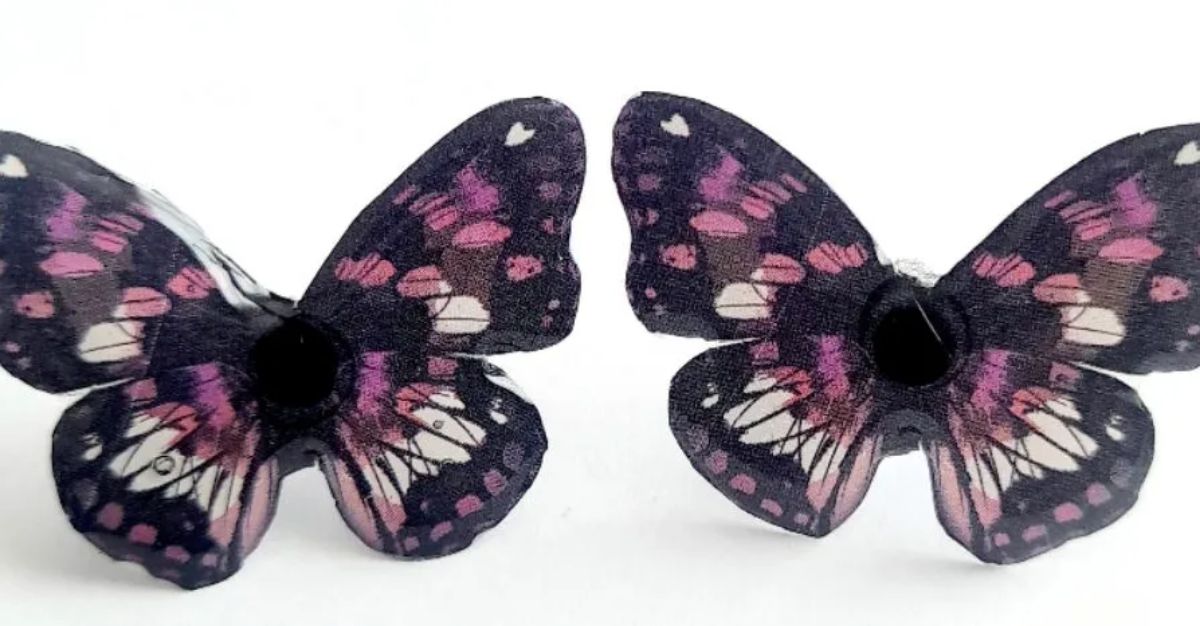 AROS CATHALIFAUDJOYAS MARIPOSAS DE RESINA ACERO - 1