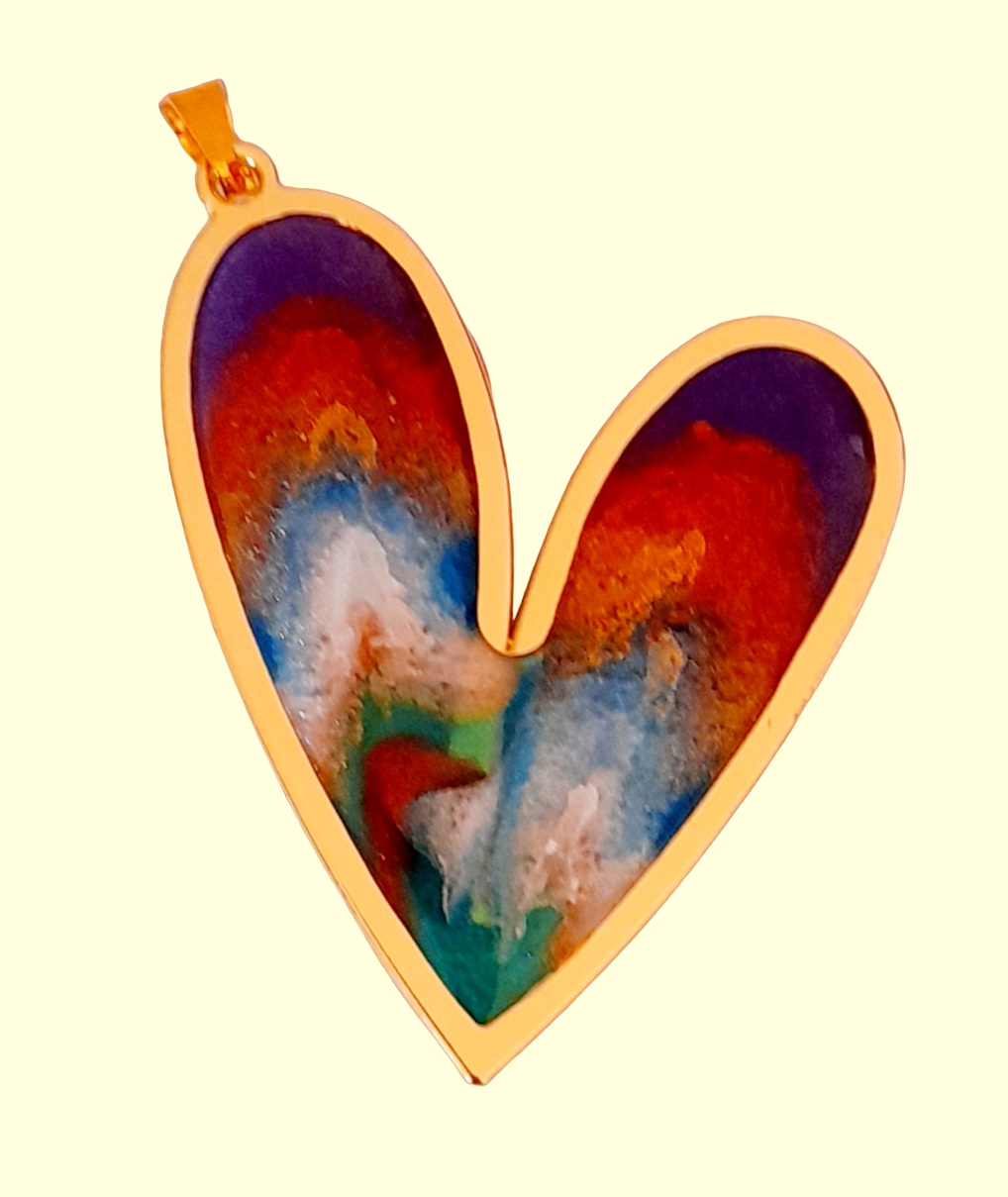 COLGANTE CATHALIFAUDJOYAS CORAZON MULTICOLOR RESINA - 1
