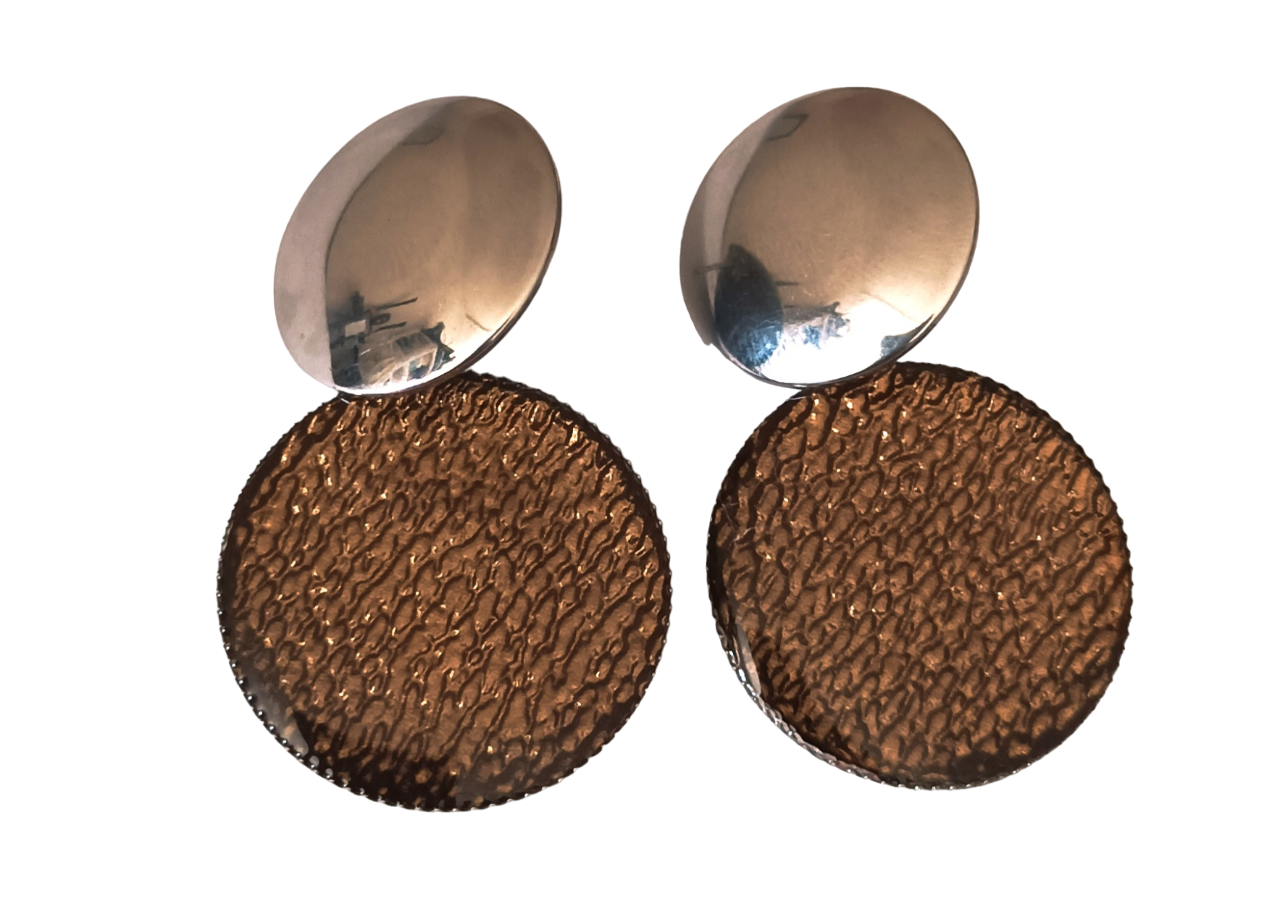 AROS CATHALIFAUDJOYAS ECOCUERO RESINA ACERO - 1