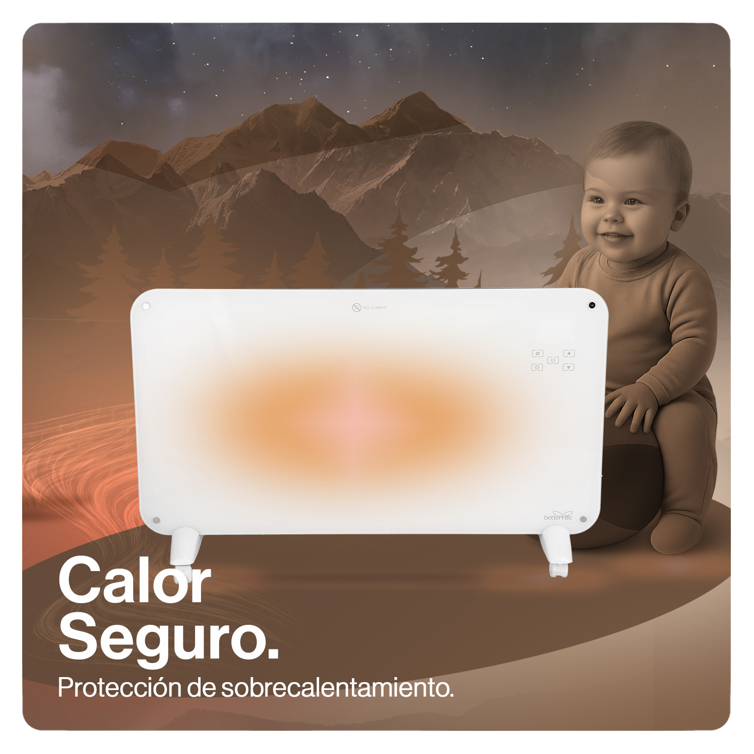 CALEFACTOR MURAL DE CRISTAL WI-FI 2000W BETTERLIFE BLCV2000W - 4