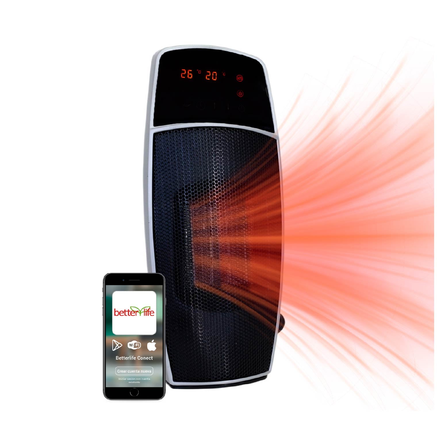 TERMOVENTILADOR BETTERLIFE DIGITAL WI-FI BLPTC1500W 15 M²