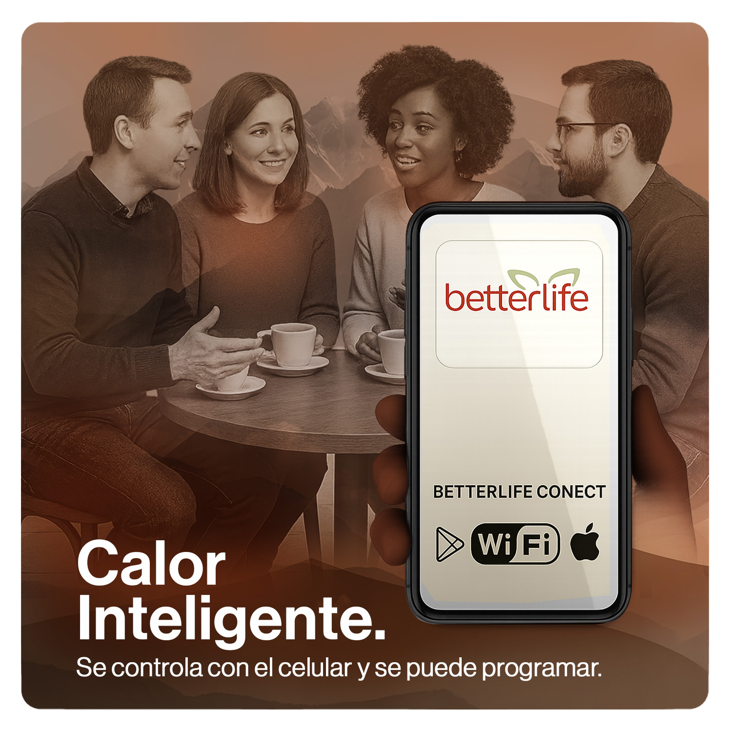 ESTUFA ELÉCTRICA INFRARROJA MADERA UV 70 m2 WIFI - 6