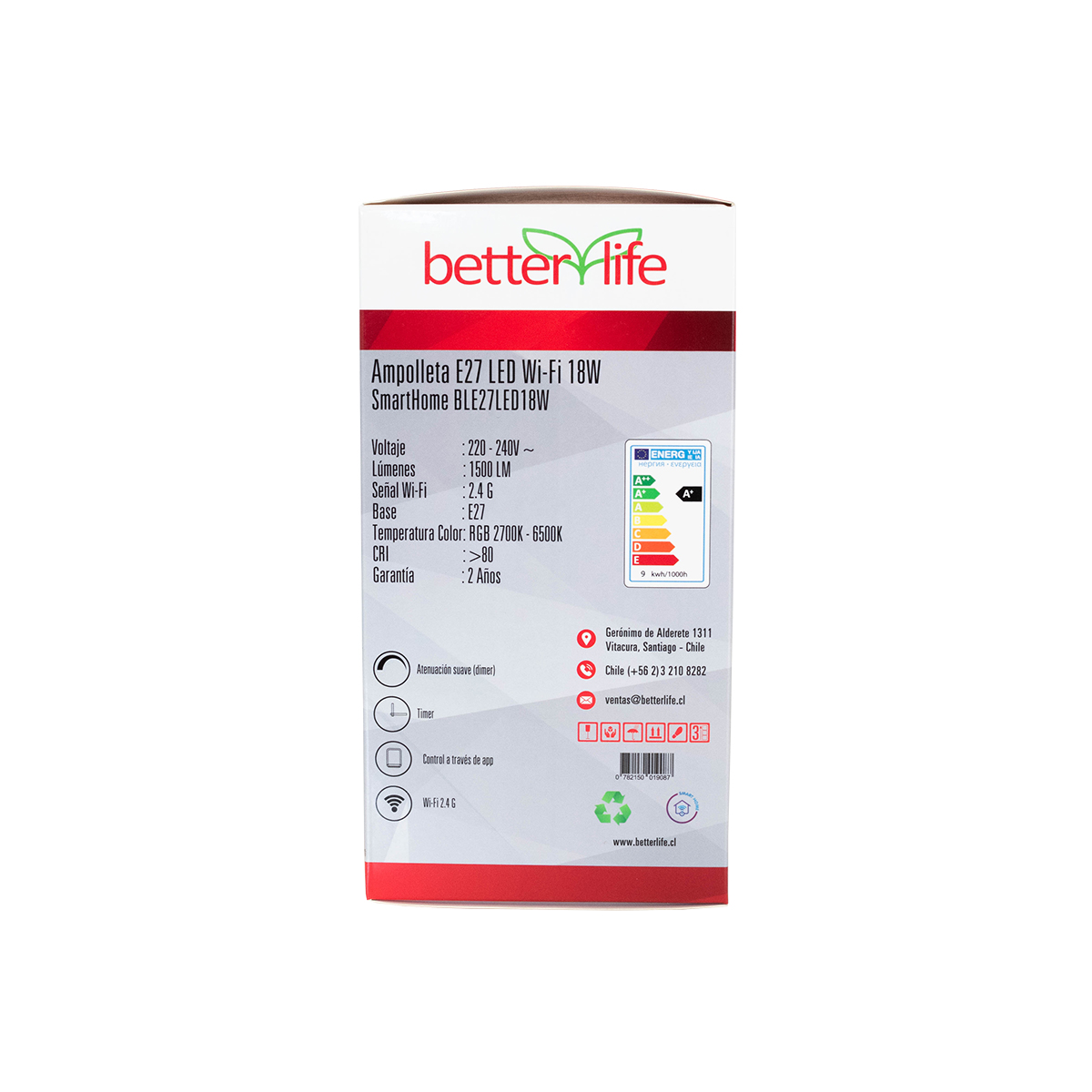 AMPOLLETA BETTERLIFE E27 LED WIFI 18 W SMARTHOME - 5