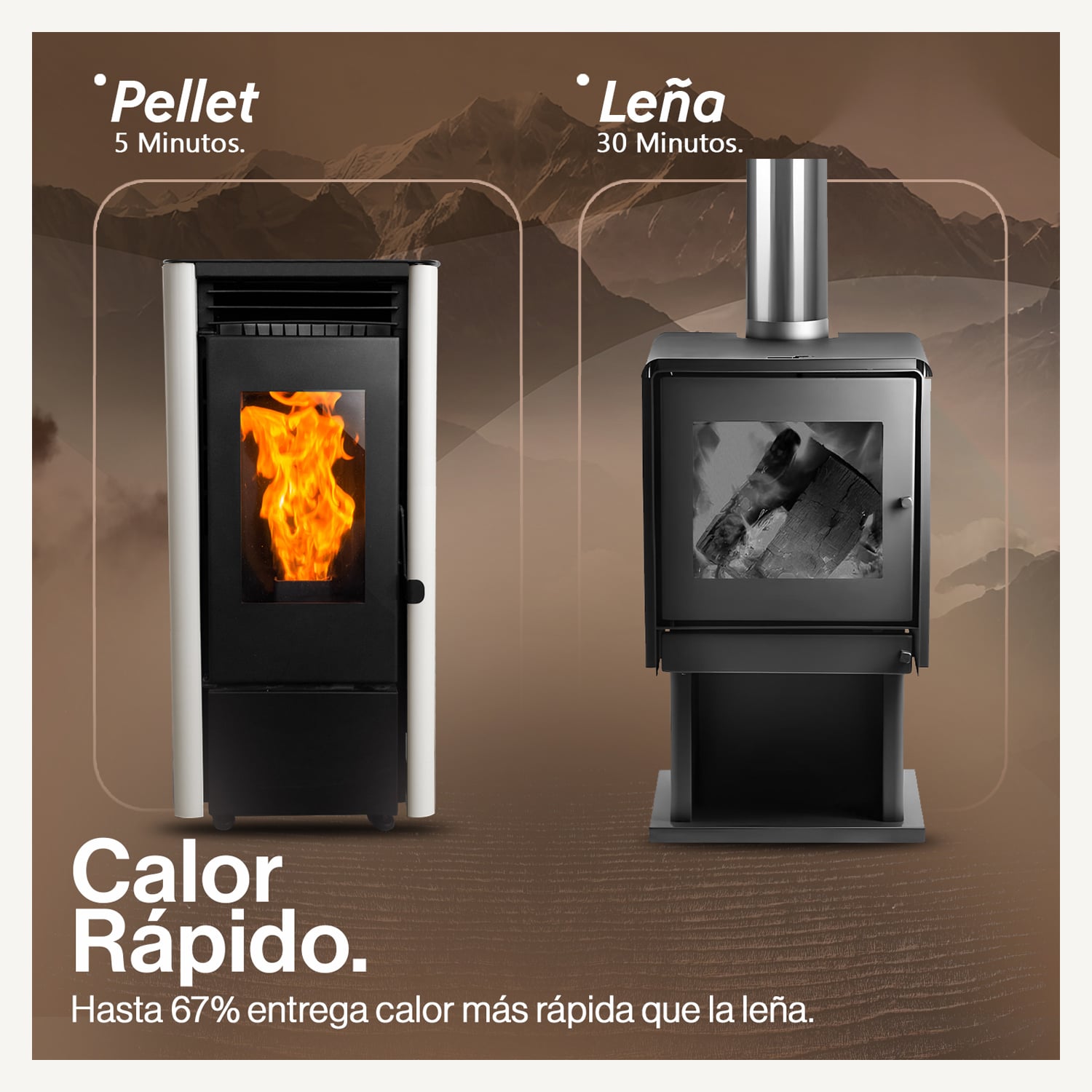 ESTUFA PELLET 9,5 KW 160 M2 WIFI + KIT DE INSTALACIÓN - 3
