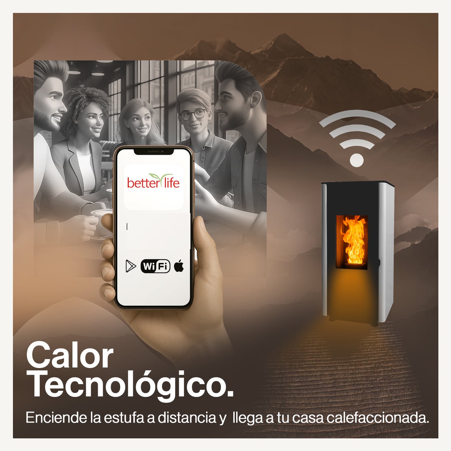 ESTUFA PELLET 9,5 KW 160 M2 WIFI + KIT DE INSTALACIÓN - 5