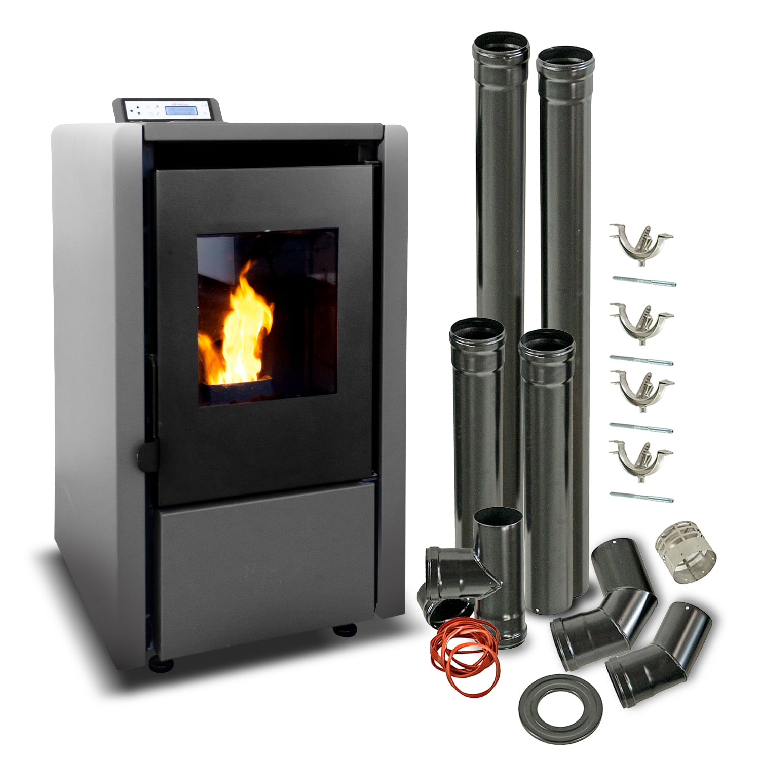 BETTERLIFE ESTUFA PELLET 6,2 KW 100 M2 WIFI + KIT DE INSTALACIÓN