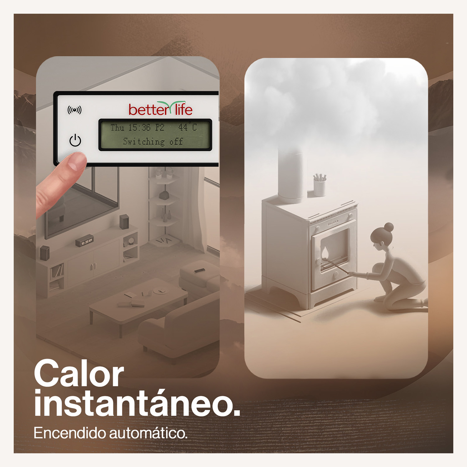 ESTUFA PELLET 6,2 KW 100 M2 WIFI + KIT DE INSTALACIÓN - 4