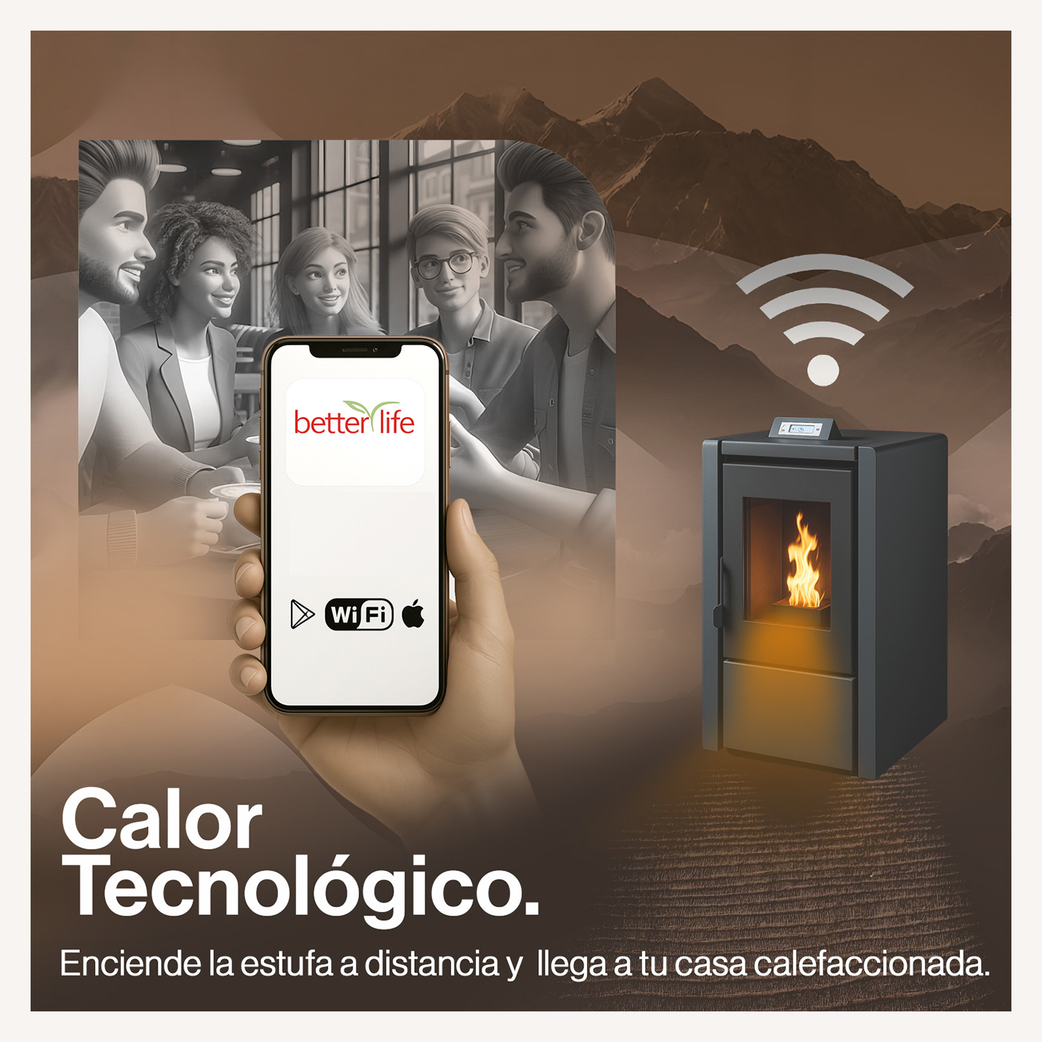 ESTUFA PELLET 6,2 KW 100 M2 WIFI + KIT DE INSTALACIÓN - 5