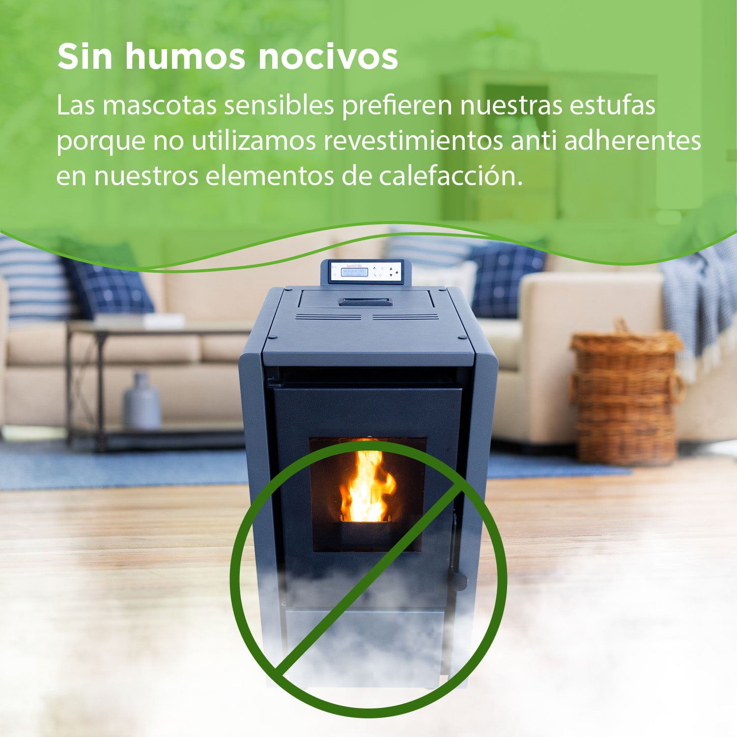 ESTUFA PELLET 6,2 KW 100 M2 WIFI + KIT DE INSTALACIÓN - 8