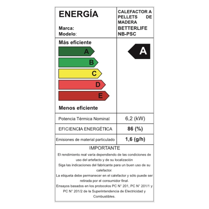ESTUFA PELLET 6,2 KW 100 M2 WIFI BETTERLIFE - 3