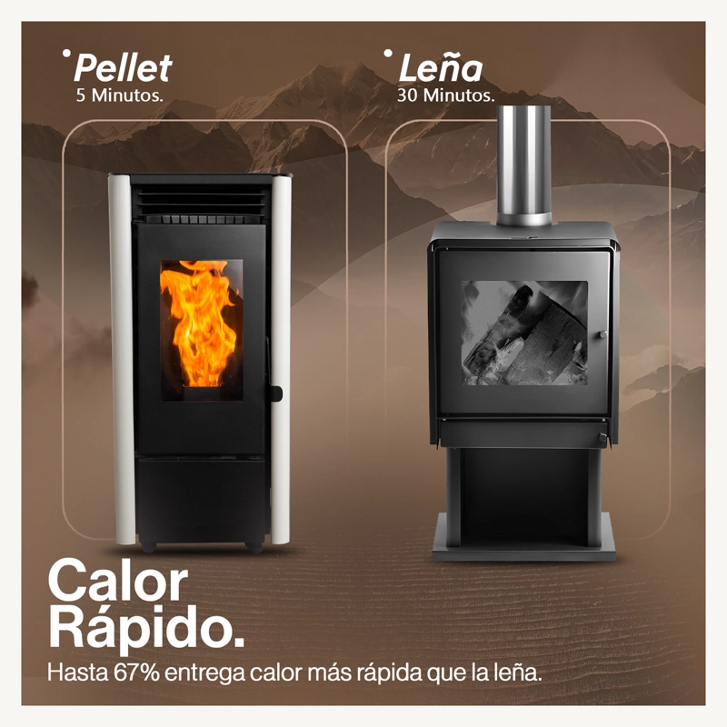 ESTUFA PELLET 9,5 KW 160 M2 WIFI BETTERLIFE - 5