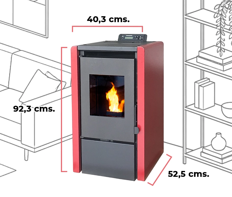 ESTUFA PELLET 6 2 KW 100 M2 WIFI BURDEO - 4
