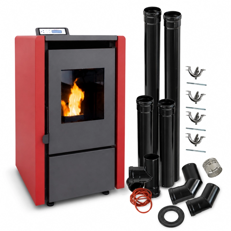 BETTERLIFE ESTUFA PELLET BURDEO 6,2 KW 100 M2 WIFI + KIT DE INSTALACION