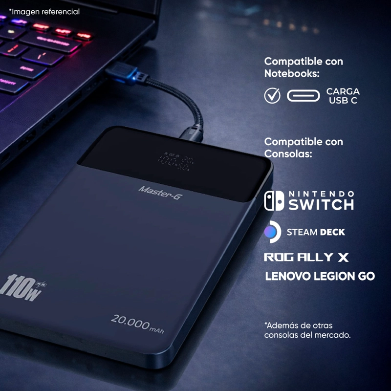 CARGADOR SLIM PORTATIL NOTEBOOK 20000MAH 110W PD MASTER-G - 3