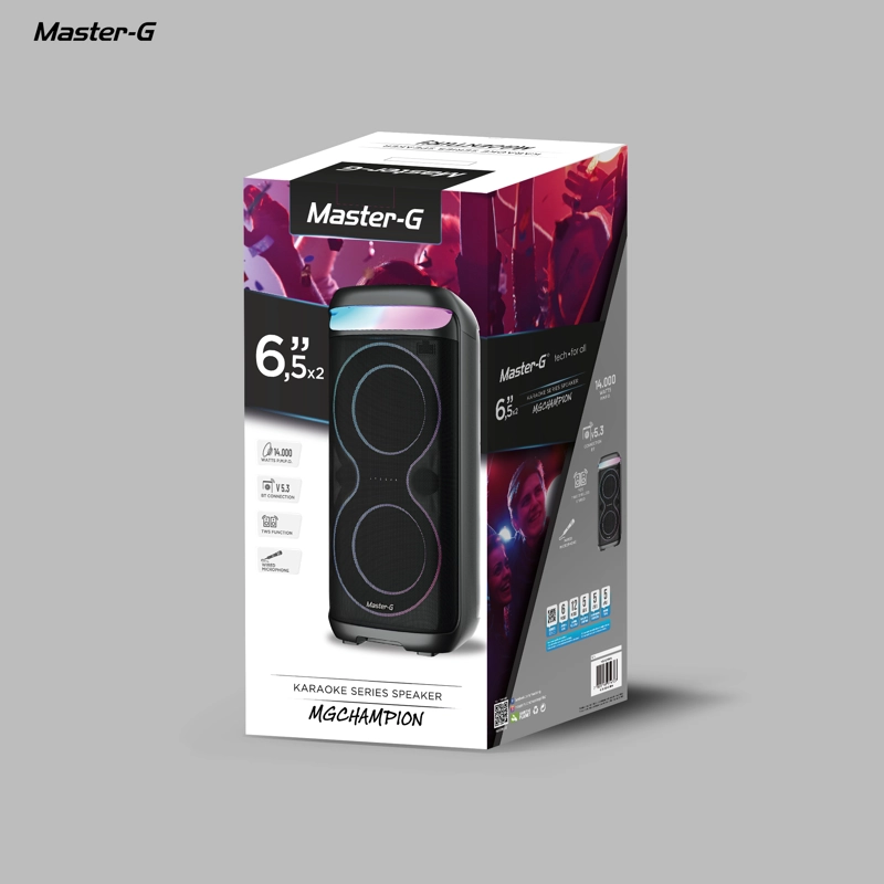PARLANTE BLUETOOTH KARAOKE CHAMPION 6,5” X2 CON MICROFONO - 4