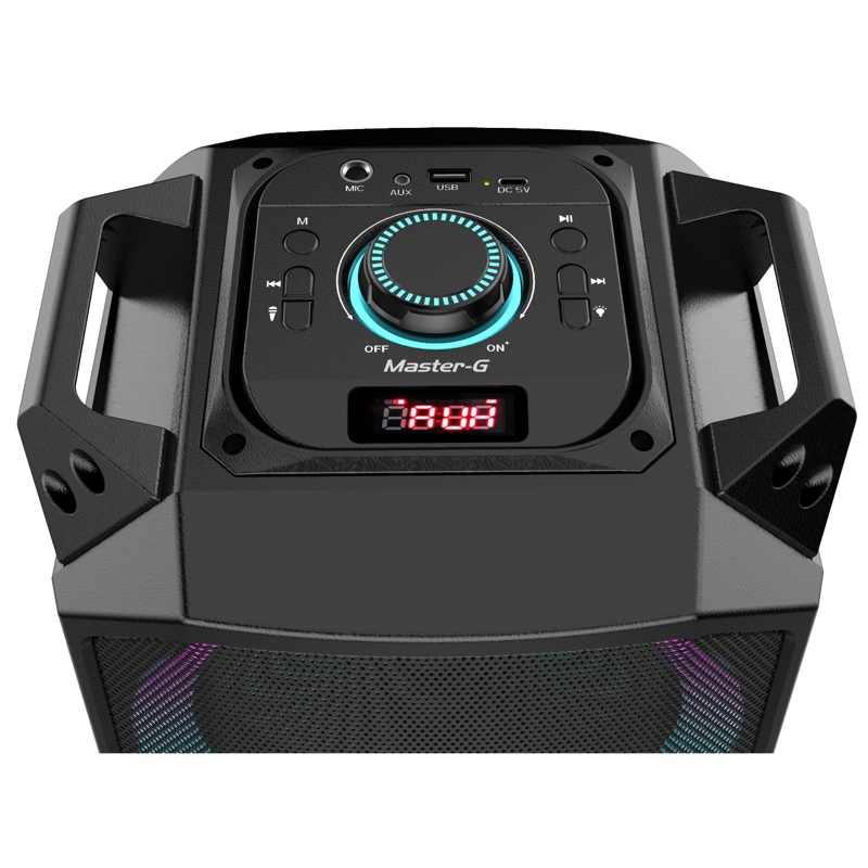 PARLANTE BLUETOOTH MASTER G KARAOKE LUXOR 6.5” X2 CON MICRÓFONO - 4