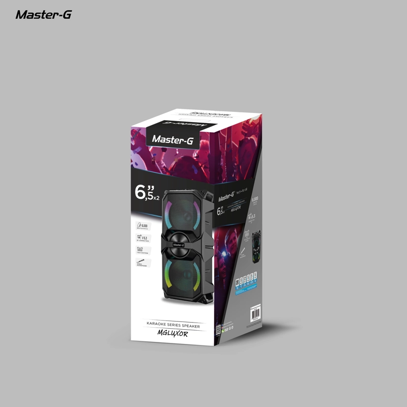 PARLANTE BLUETOOTH MASTER G KARAOKE LUXOR 6.5” X2 CON MICRÓFONO - 7