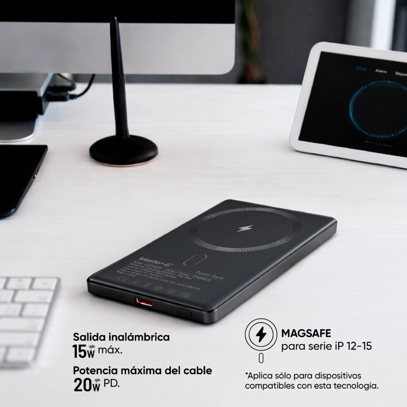 CARGADOR INALAMBRICO MAGSAFE 5.000 MAH COMPATIBLE CON IPHONE - 3