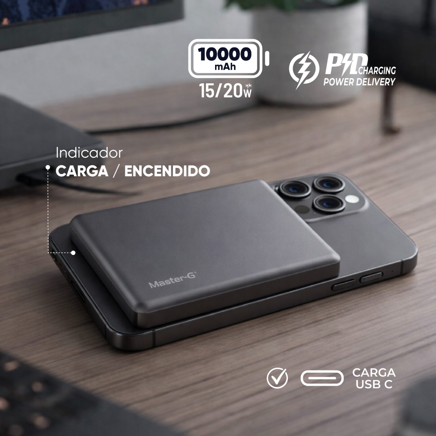 CARGADOR INALAMBRICO MAGSAFE 10.000MAH COMPATIBLE CON IPHONE - 4