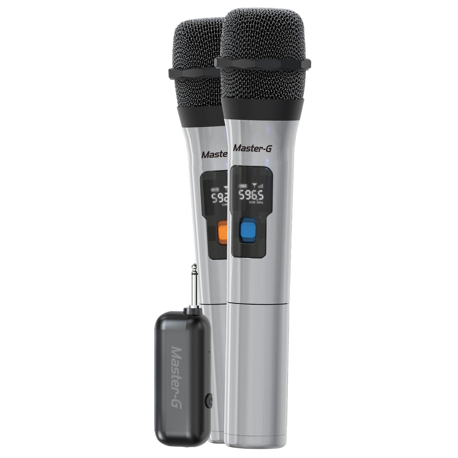 PAR DE MICROFONOS INALAMBRICOS CON RECEPTOR UHF MASTER-G - 1
