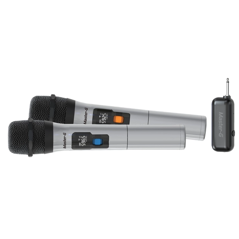 PAR DE MICROFONOS INALAMBRICOS CON RECEPTOR UHF MASTER-G - 2