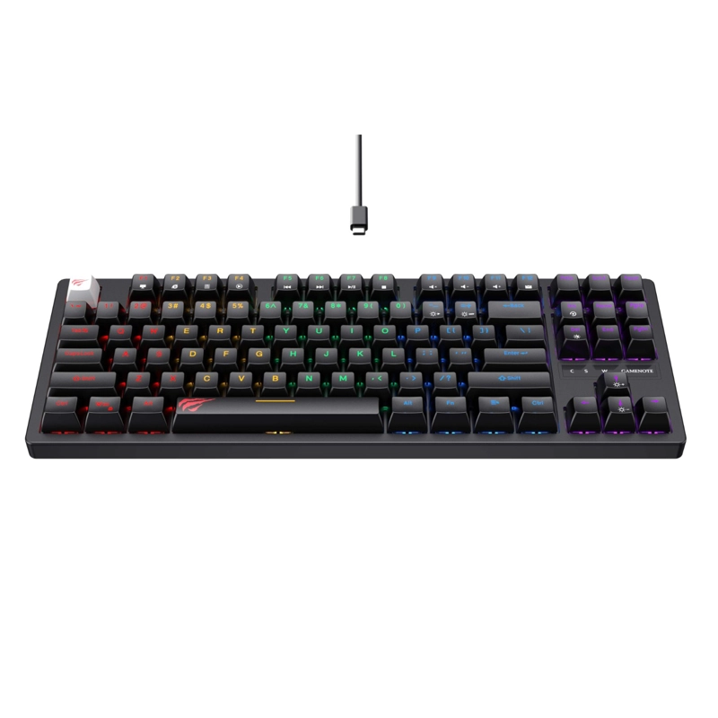 TECLADO GAMER MECANICO LUCES RGB KB892L HAVIT - 2