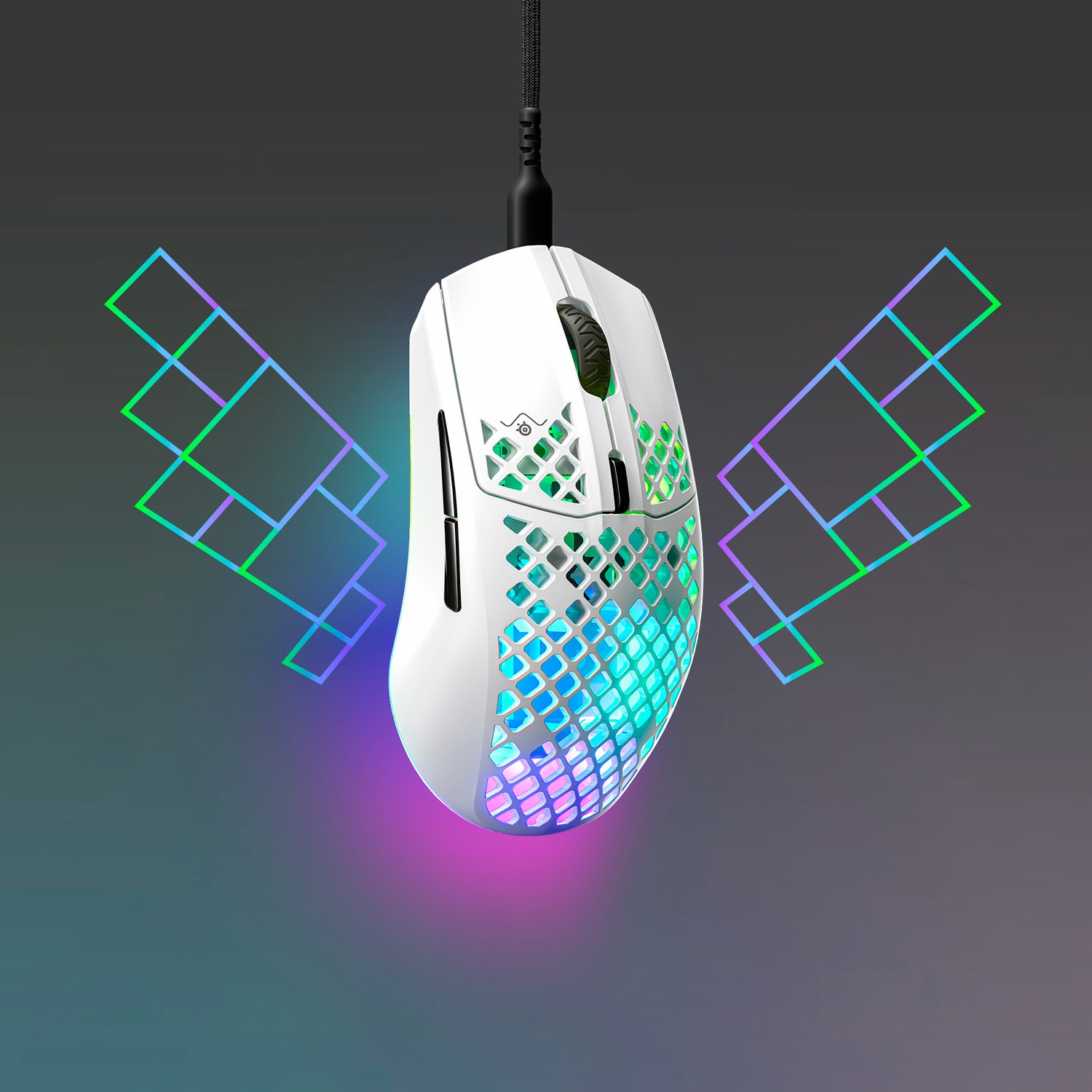 MOUSE GAMER STEELSERIES AEROX 3 SNOW ULTRALIGERO RGB 8500DPI - 6