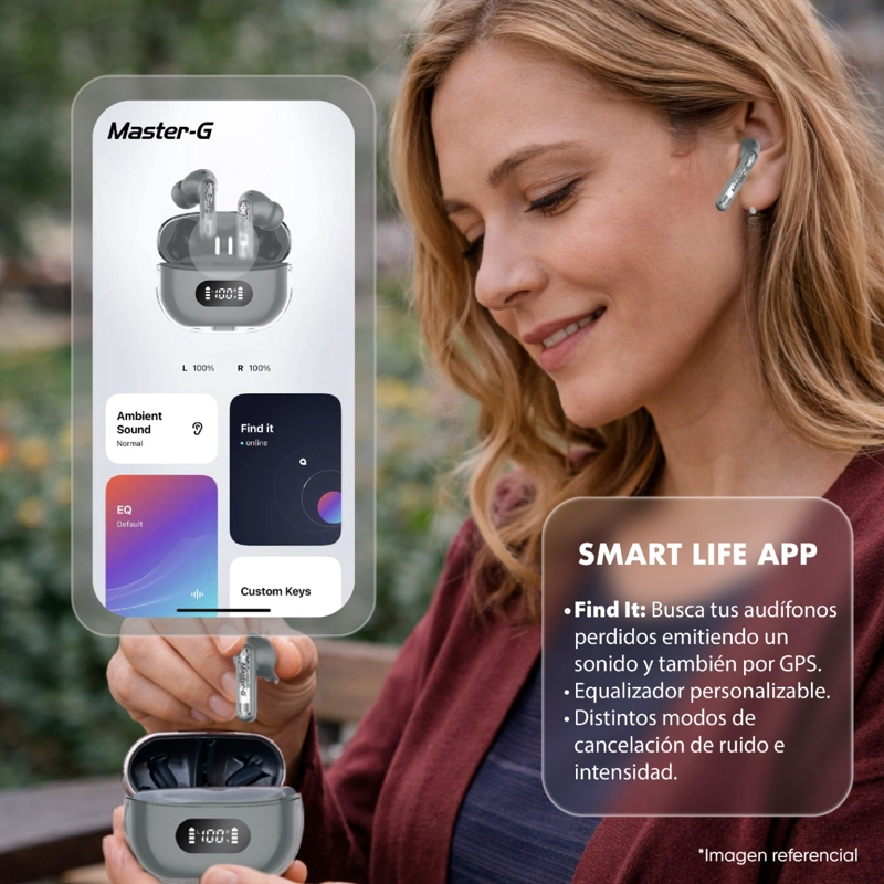 AUDIFONOS BLUETOOTH IN EAR TWS ANC CON APP MGBUDS35G - 5