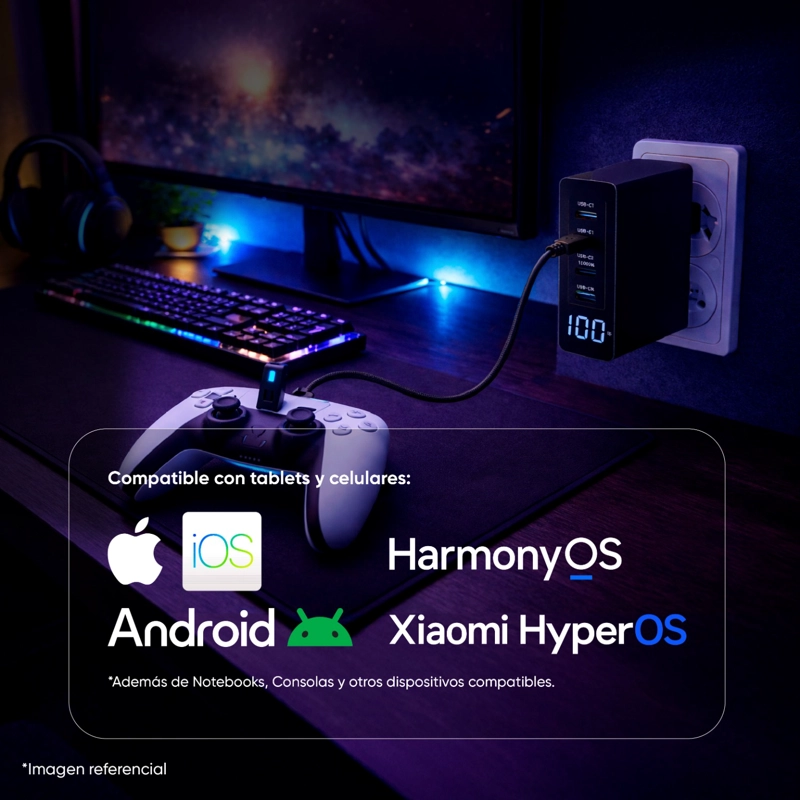 CARGADOR PORTATIL CARGA RAPIDA 100W + CABLE USB-C MASTER-G - 5