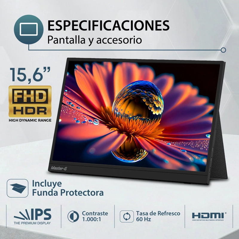 MONITOR PORTATIL 15,6' FHD IPS 60HZ HDR MGMPROVER MASTER-G - 8