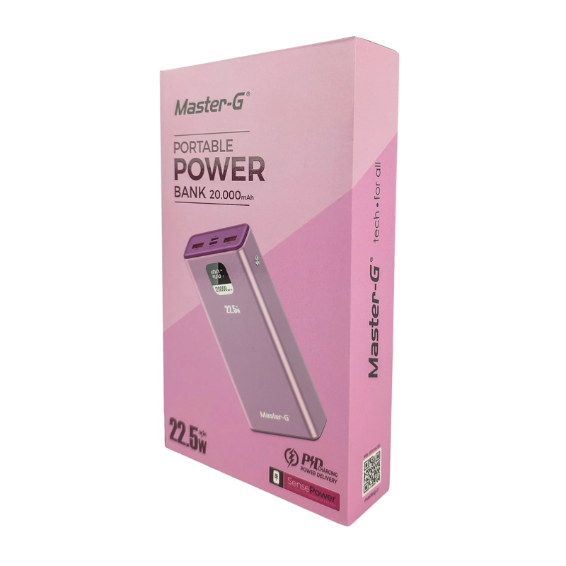 BATERIA EXTERNA POWER BANK 20000 MAH 22.5W UCP20PPD ROSADA - 2