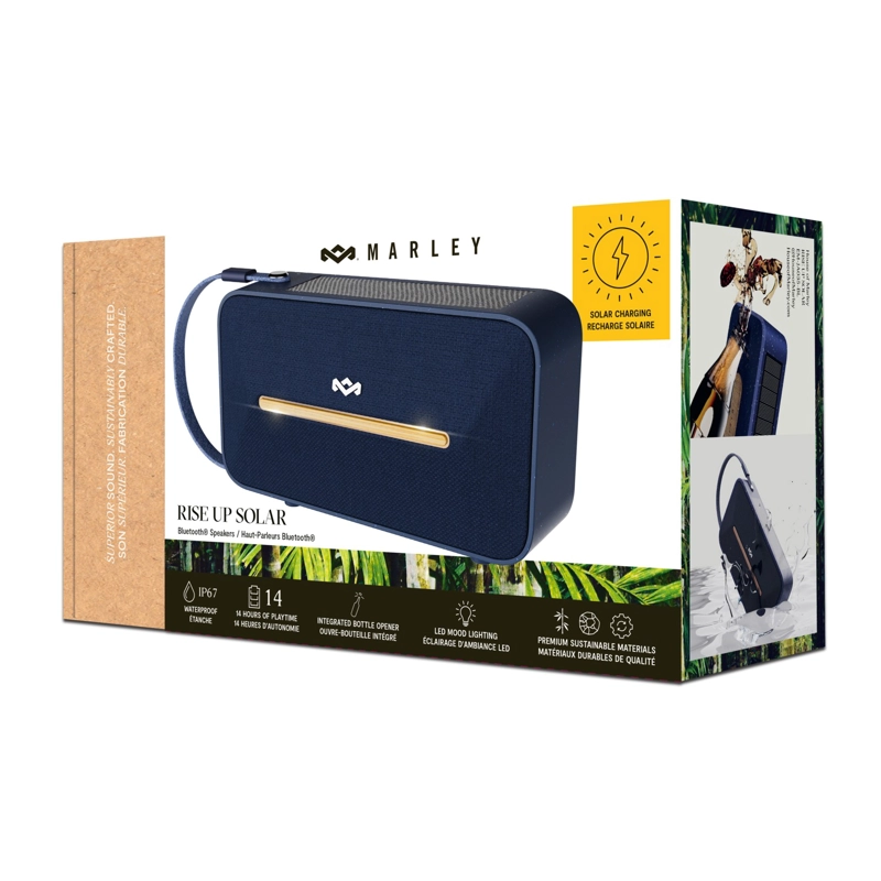 PARLANTE BLUETOOTH 5.3 WATERPROOF RISE UP SOLAR AZUL MARLEY - 9