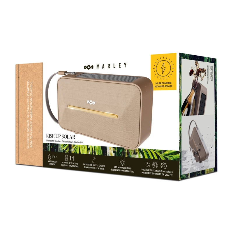 PARLANTE BLUETOOTH 5.3 WATERPROOF RISE UP SOLAR CREAM MARLEY - 9