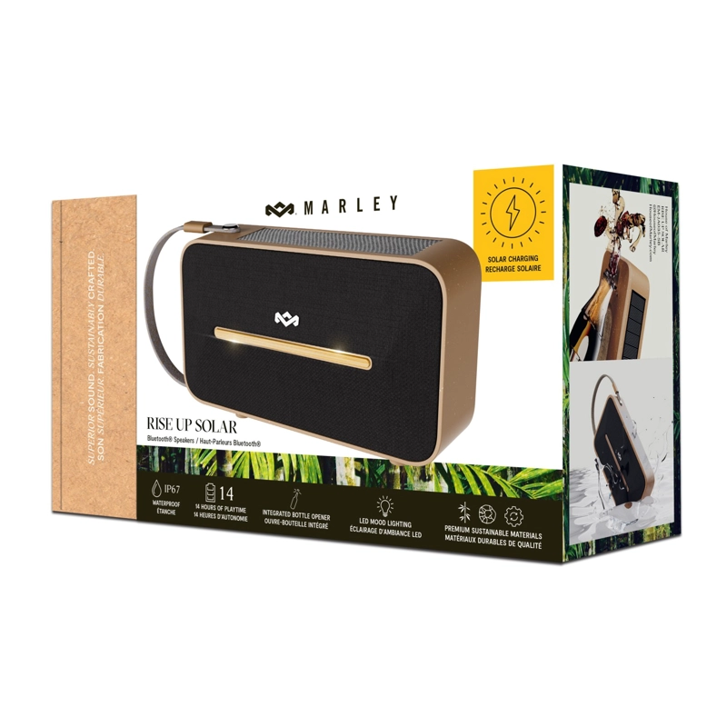 PARLANTE BLUETOOTH 5.3 WATERPROOF RISE UP SOLAR NEGRO MARLEY - 9