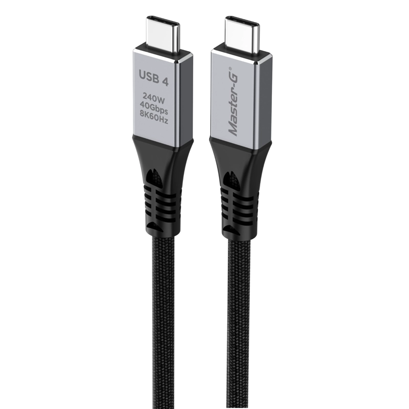 CABLE USB 4 TIPO C DUAL 8K 60HZ 40GBPS 240W 1MT MASTER-G - 1