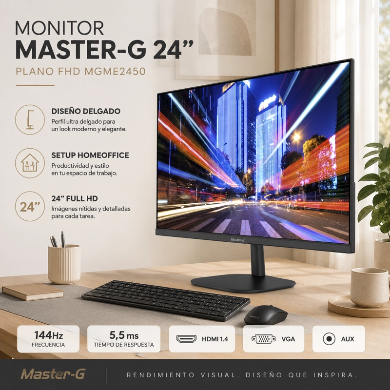 MONITOR DE PC 24' FULL HD IPS 144HZ 5,5MS MGME2450 MASTER-G - 4