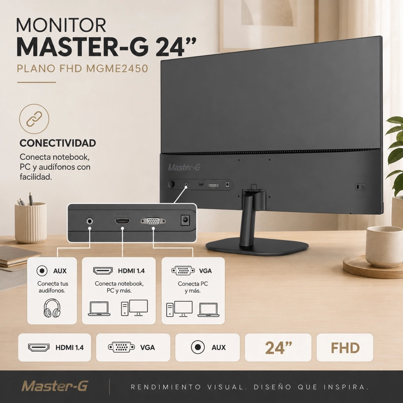MONITOR DE PC 24' FULL HD IPS 144HZ 5,5MS MGME2450 MASTER-G - 5