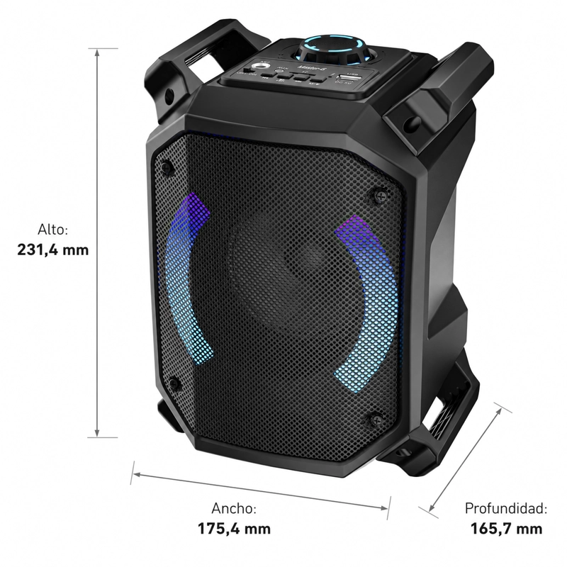 PARLANTE BLUETOOTH KARAOKE LUXOR ONE 4” MICROFONO MASTER-G - 8