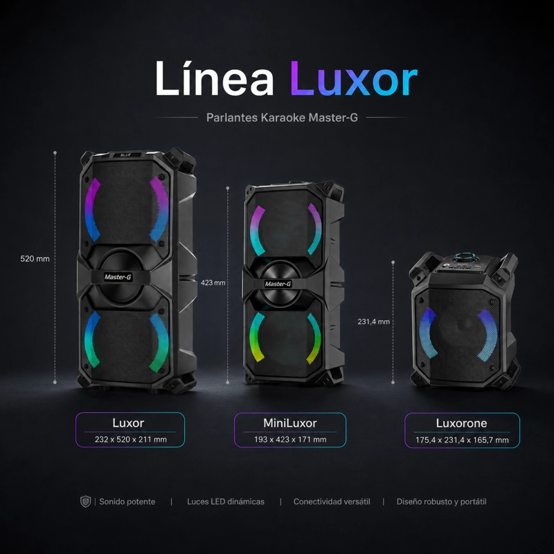 PARLANTE BLUETOOTH KARAOKE LUXOR ONE 4” MICROFONO MASTER-G - 9