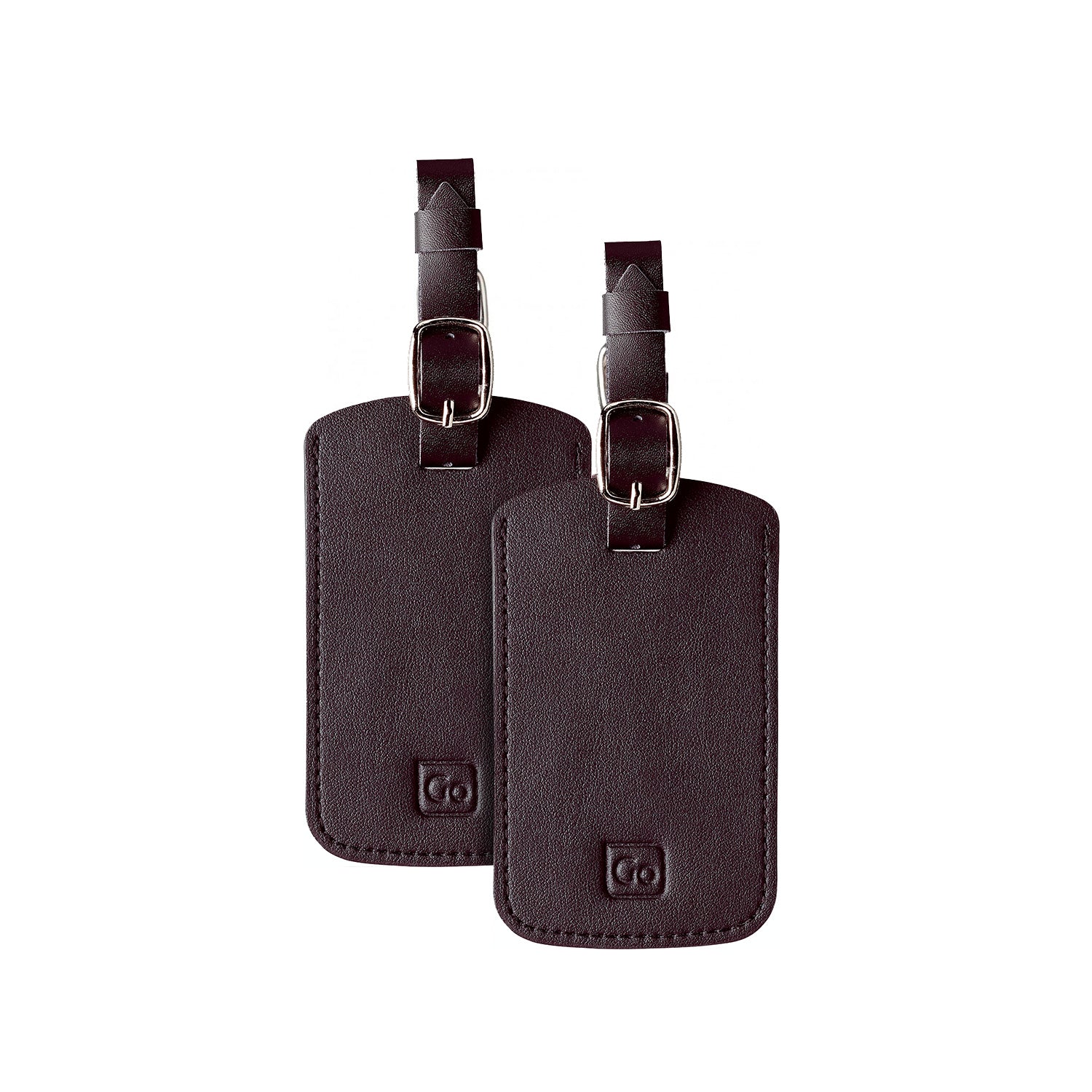 2 Etiquetas De Equipaje Con Forma De Gato - Cuero Sintético, Correa Ajustable, Ideal Para Maleta Y Mochila (Marrón/Blanco/Negro)