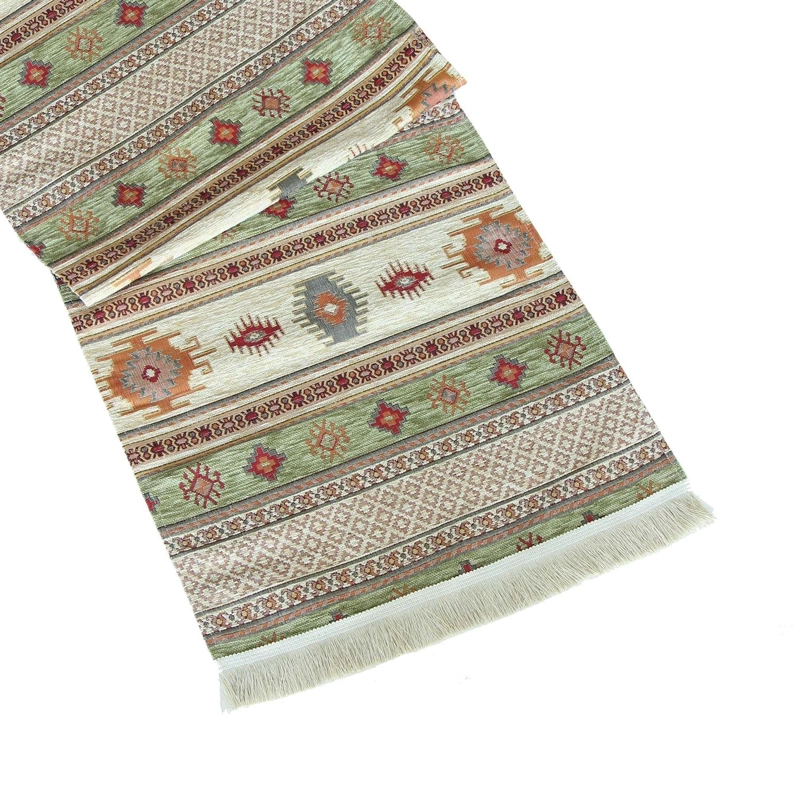 CAMINO DE MESA 2 M KILIM BEIGE Y VERDE - 1