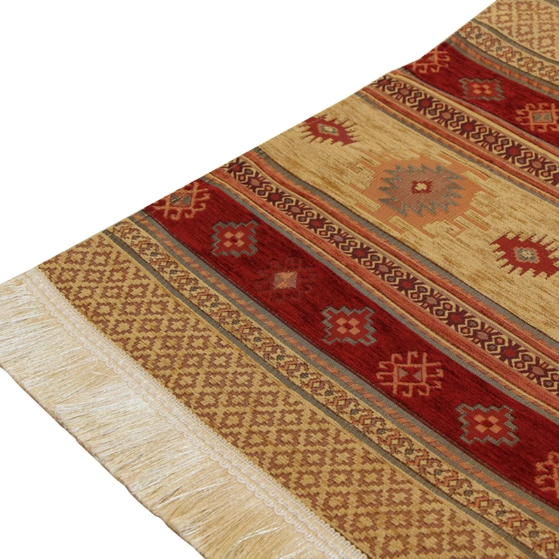 CAMINO DE MESA 2 M KILIM CAFE  Y ROJO - 3