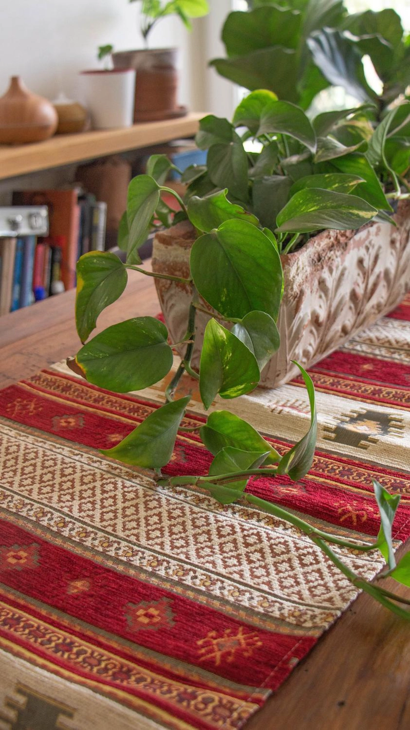 CAMINO DE MESA 1,40 M KILIM ROJO Y BEIGE - 3