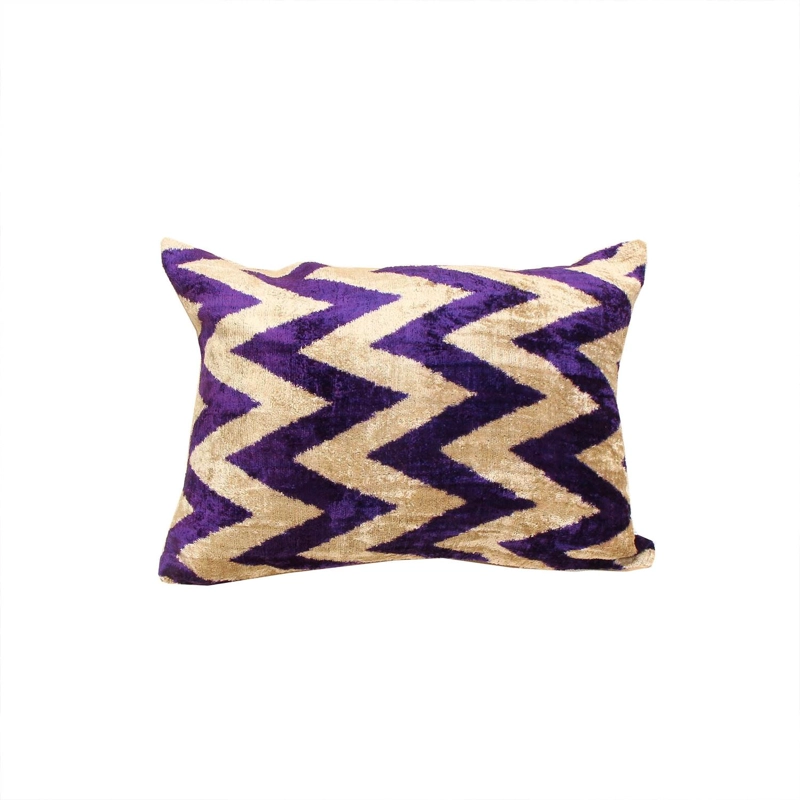 COJÍN TURKUAZ TERCIOPELO SEDA OSMAN 50 X 40 CM MORADO - 1