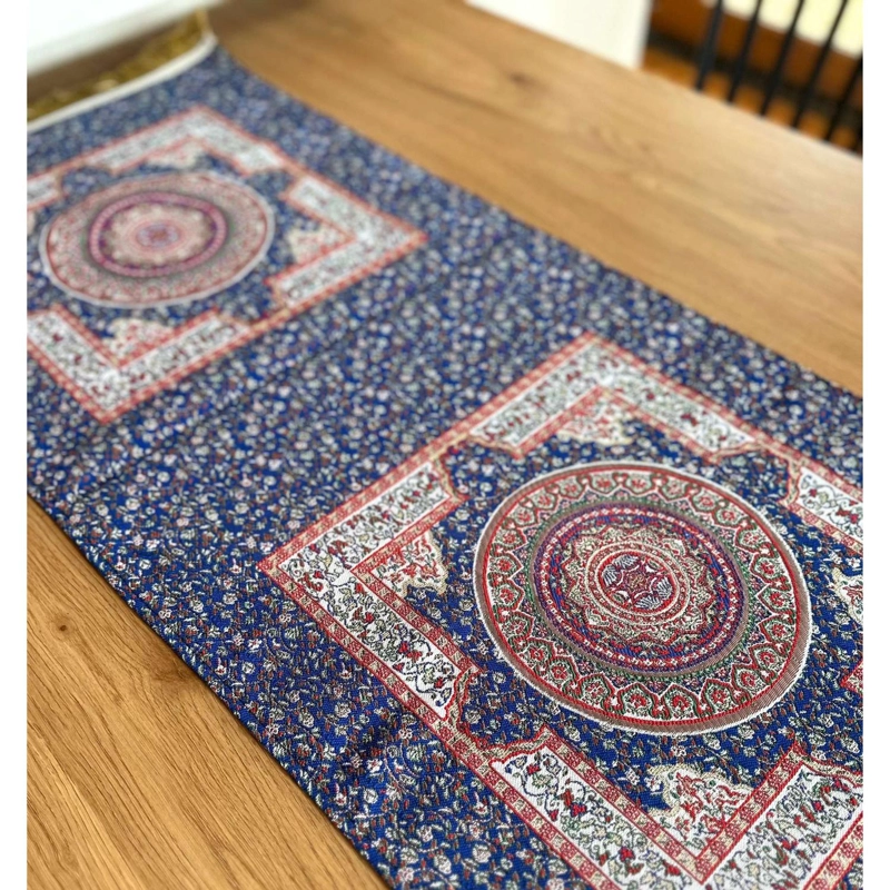 CAMINO DE MESA 1,50 M IZNIK AZUL Y BEIGE - 2