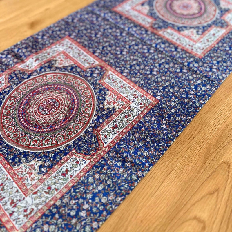 CAMINO DE MESA 1,50 M IZNIK AZUL Y BEIGE - 3