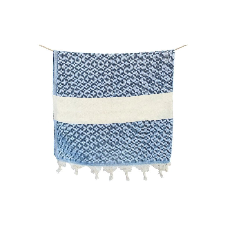 TOALLA TURCA DE ALGODON MARMARA AZUL 1 X 1,90 M - 1